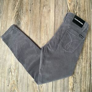 Calvin Klein Women's ULTIMATE SKINNY CORDUROY PANTS GRAY SIZE 6 EUC